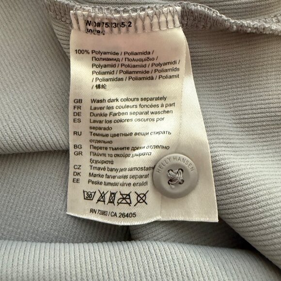Helly Hansen Mens Polo Shirt Classic Fit Grey Yellow Logo Medium Lightweight - Picture 5 of 6